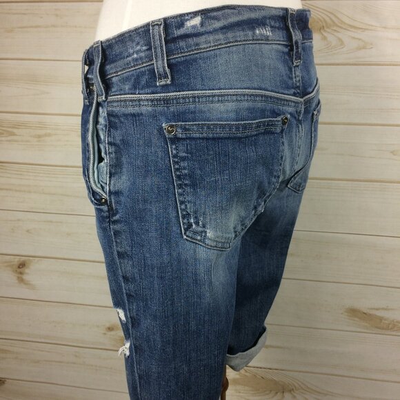 Joe's Destroyed Rolled Jean Bermuda shorts Klum wash Size W28 - Picture 11 of 14